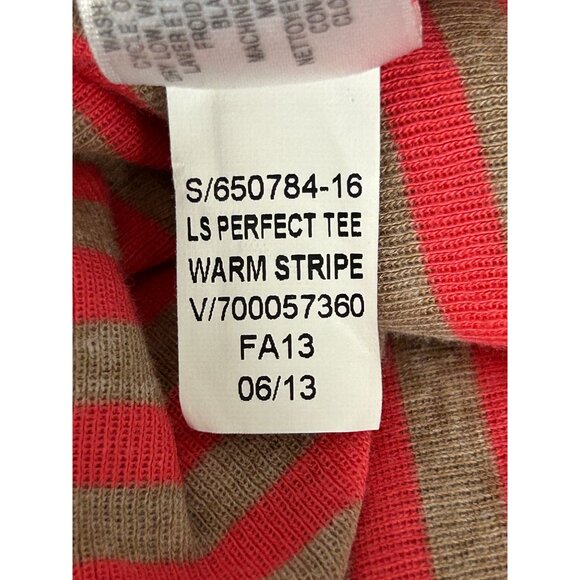 Old Navy Women's Long Sleeve Perfect Tee in Warm Stripe - Sz L - Picture 6 of 6